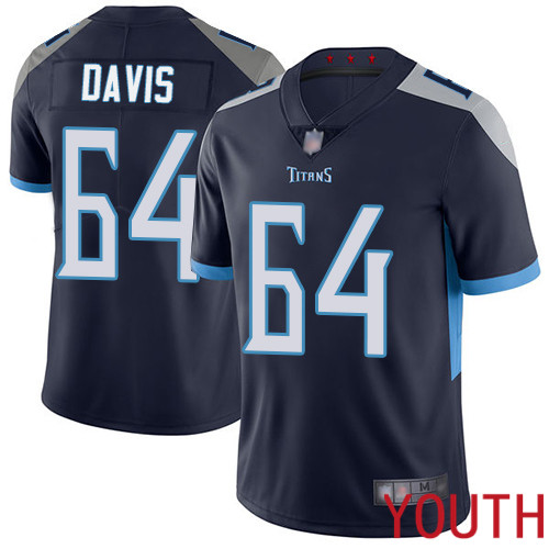 Tennessee Titans Limited Navy Blue Youth Nate Davis Home Jersey NFL Football #64 Vapor Untouchable->youth nfl jersey->Youth Jersey